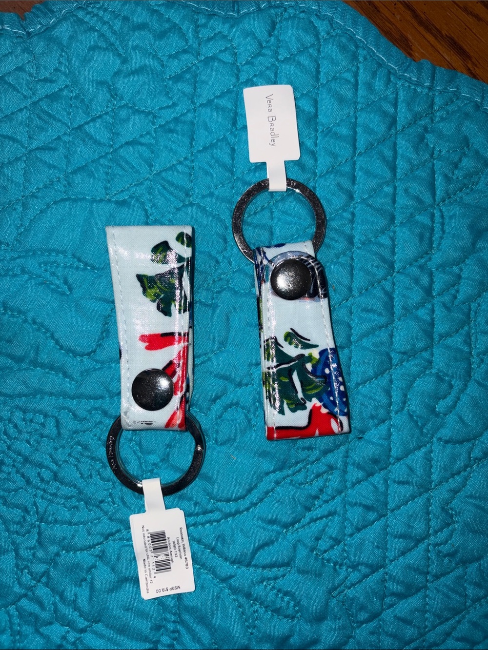 Vera Bradley Purple Floral Snap Key Fobs